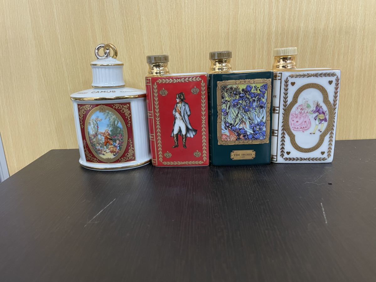 ○未開栓 CAMUS NAPOLEON/カミュ ナポレオン ミニボトル LIMOGES CASTEL 22K GOLD ラバーズリング ブック 替え栓付き 古酒(NK9-14) 2