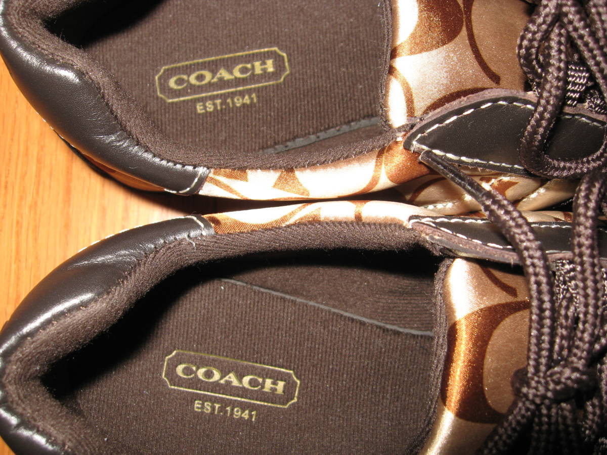  unused prompt decision Coach COACH sneakers low cut 6 1/2M(23.5cm) with logo signature 