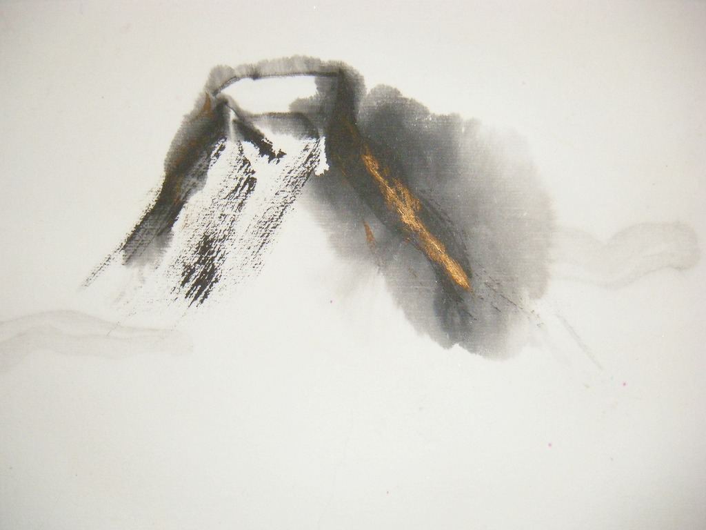 ☆絵画☆作者不詳サイン有水墨画紅富士図☆I8 | JChere雅虎拍卖代购