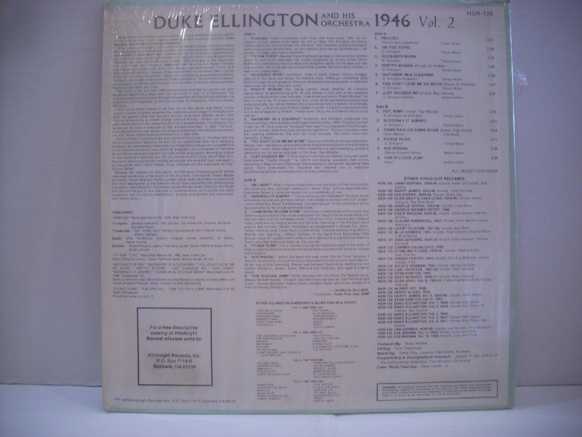 ● USA盤 LP DUKE ELLINGTON AND HIS ORCHESTRA / THE UNCOLLECTED 1946 デューク・エリントン楽団 1946年 ◇r40909_画像2