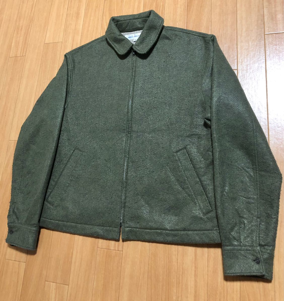 コムデギャルソン シャツ ウール縮絨 ジップブルゾン ジャケット コムデギャルソン シャツ ウール縮絨 ジップブルゾン ジャケット