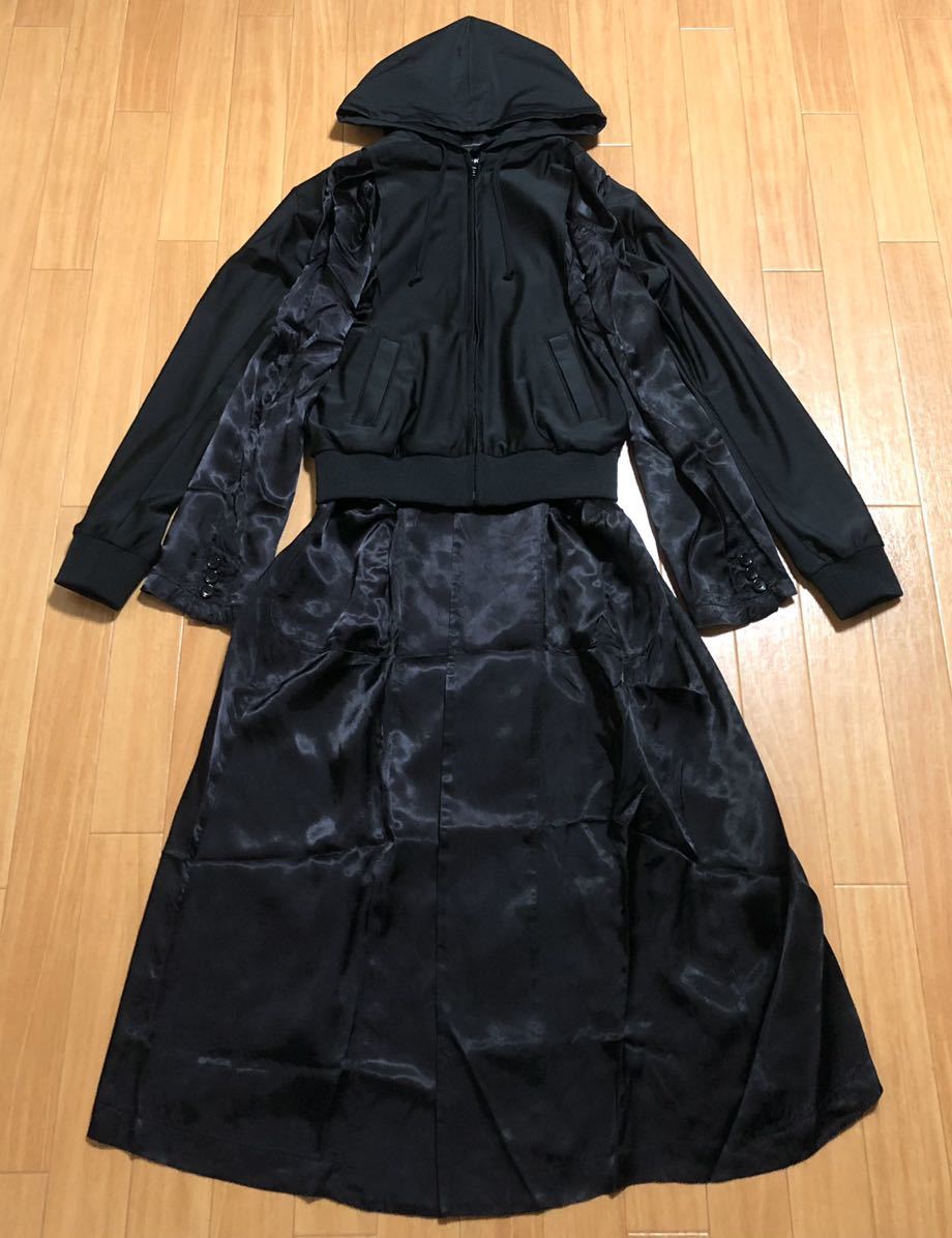 COMME des GARCONS AD2018 19ss ドッキングコート フードパーカー レイヤード キュプラワンピース コムデギャルソン 2019ss GC-J020_画像2