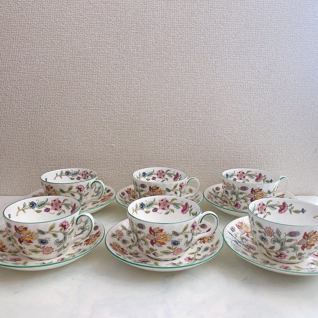 □ MINTON ミントン ハドンホール カップ&ソーサー 6客セット 花柄