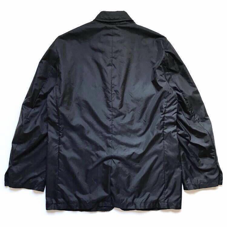 00s GENERAL RESERCH ジェネラルリサーチ ナイロン テーラード ジャケット 長袖 black size L 中綿入 ジップ付 猫目ボタン 初期アーカイブ_画像2