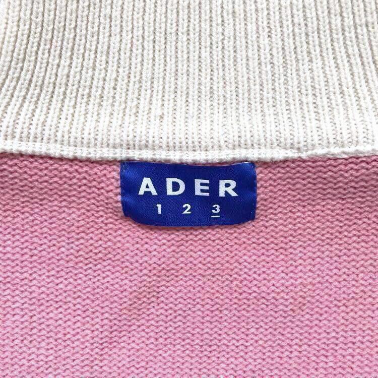 ADER ERROR アーダーエラー Basic A argyle knit wear 長袖 アイボリー×ピンク size L ユニセックス オーバーサイズ ハイネック 完売品_画像3