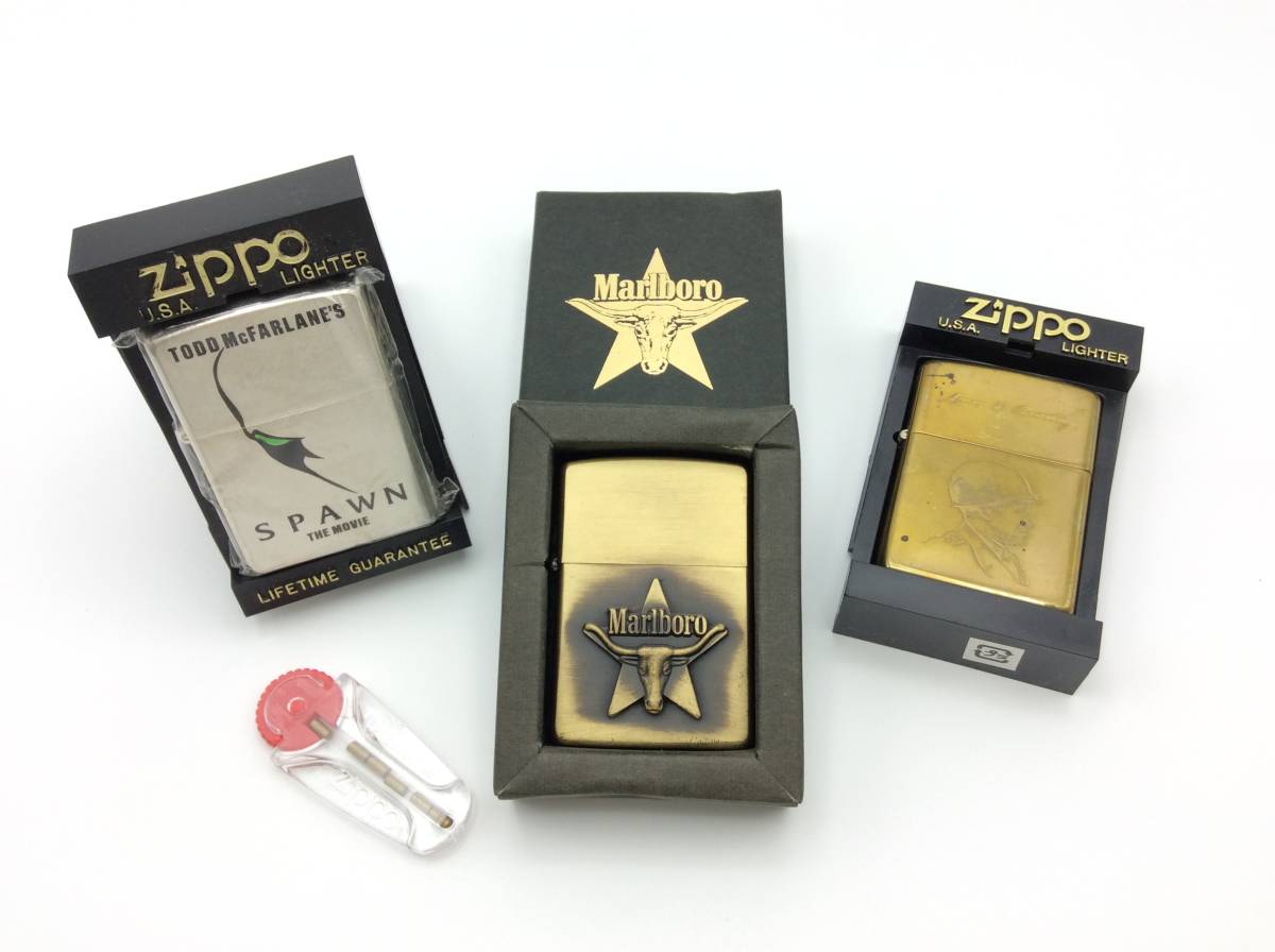 EE76△〈3点セット〉zippo ジッポ ライター Marlboro マルボロ ロング