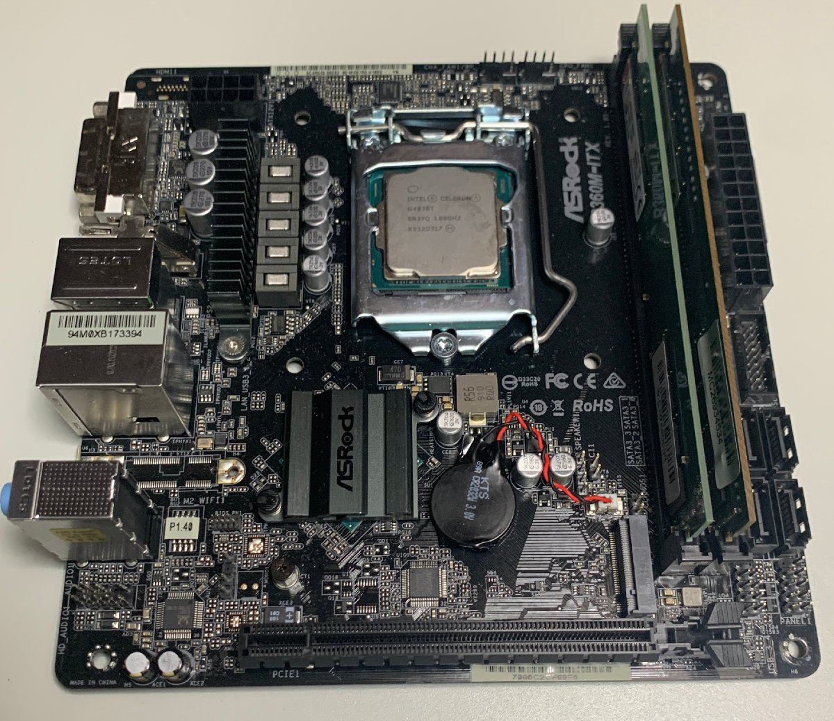 ー品販売 Celeron B360M-ITX マザーボード 【中古】ASRock G4930T