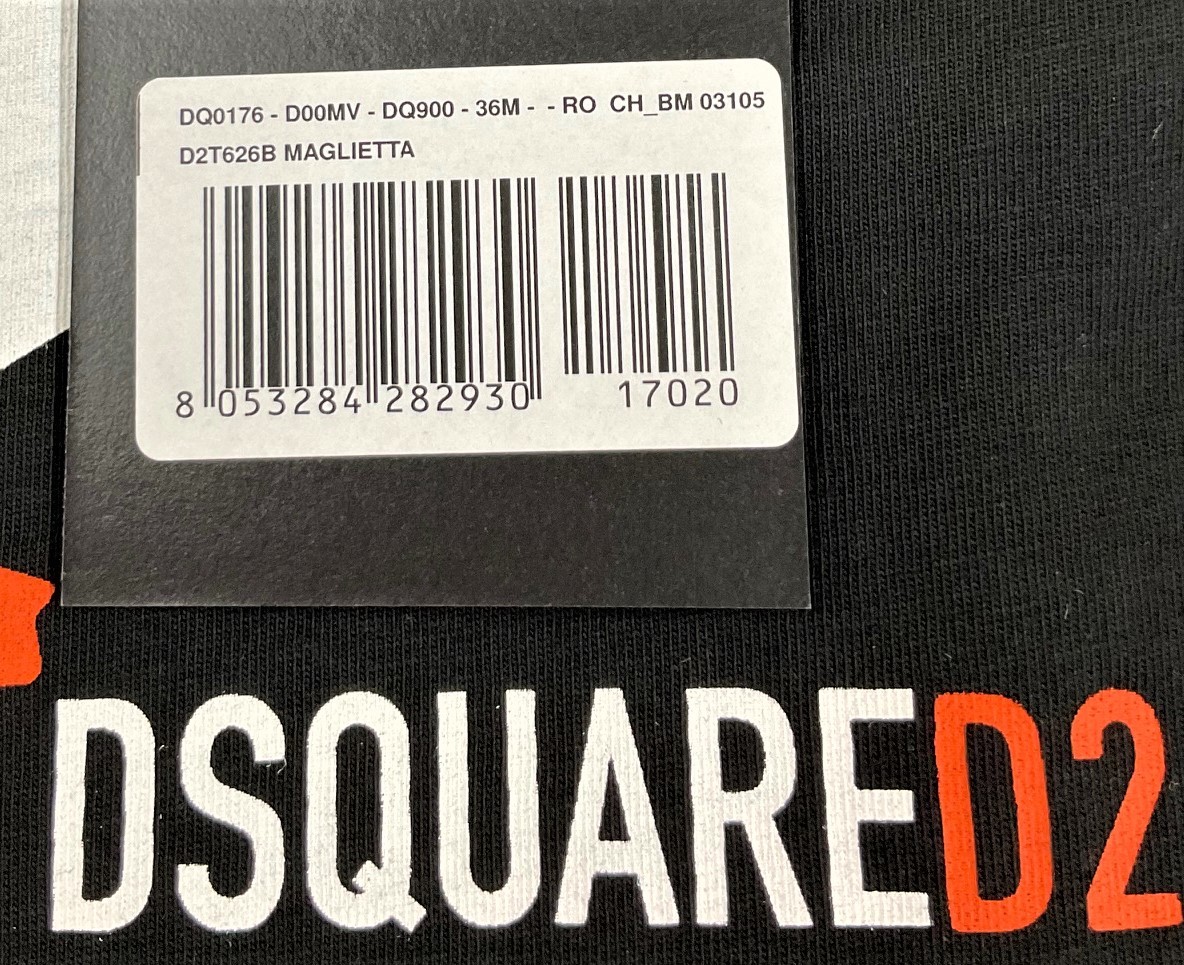 ディースクエアード　ベビー・キッズ　Tシャツ 01B　サイズ36M(36ヶ月)　ブラック　タグ付 新品　ギフトにも　DSQUARED2　DQ0176　DQ900