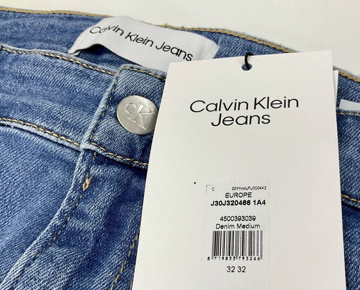 カルバン クライン ジーンズ 0222　サイズ32　新品 タグ付　スリムフィットジーンズ　Calvin Klein Jeans　J30J320466　ブルー　ストレッチ