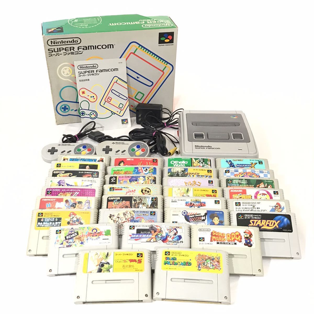 Nintendo スーパーファミコン 本体 SHVC-001 ソフト 30本 まとめ売り