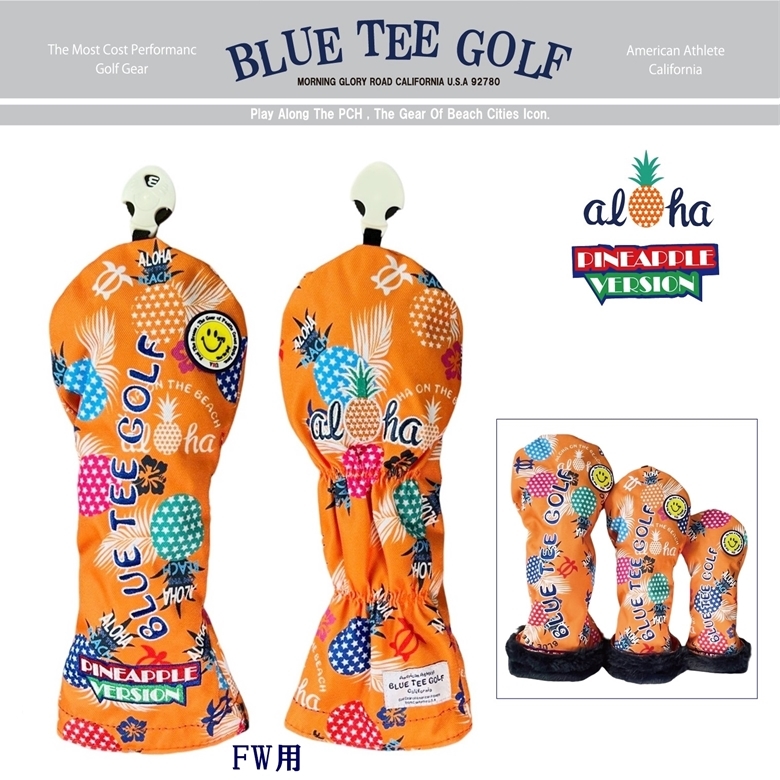 □送料無料 3PB-OR ブルーティーゴルフ 【ポップン パイン：オレンジ】3本セット販売(B)ヘッドカバー BLUE TEE GOLF PHC-03