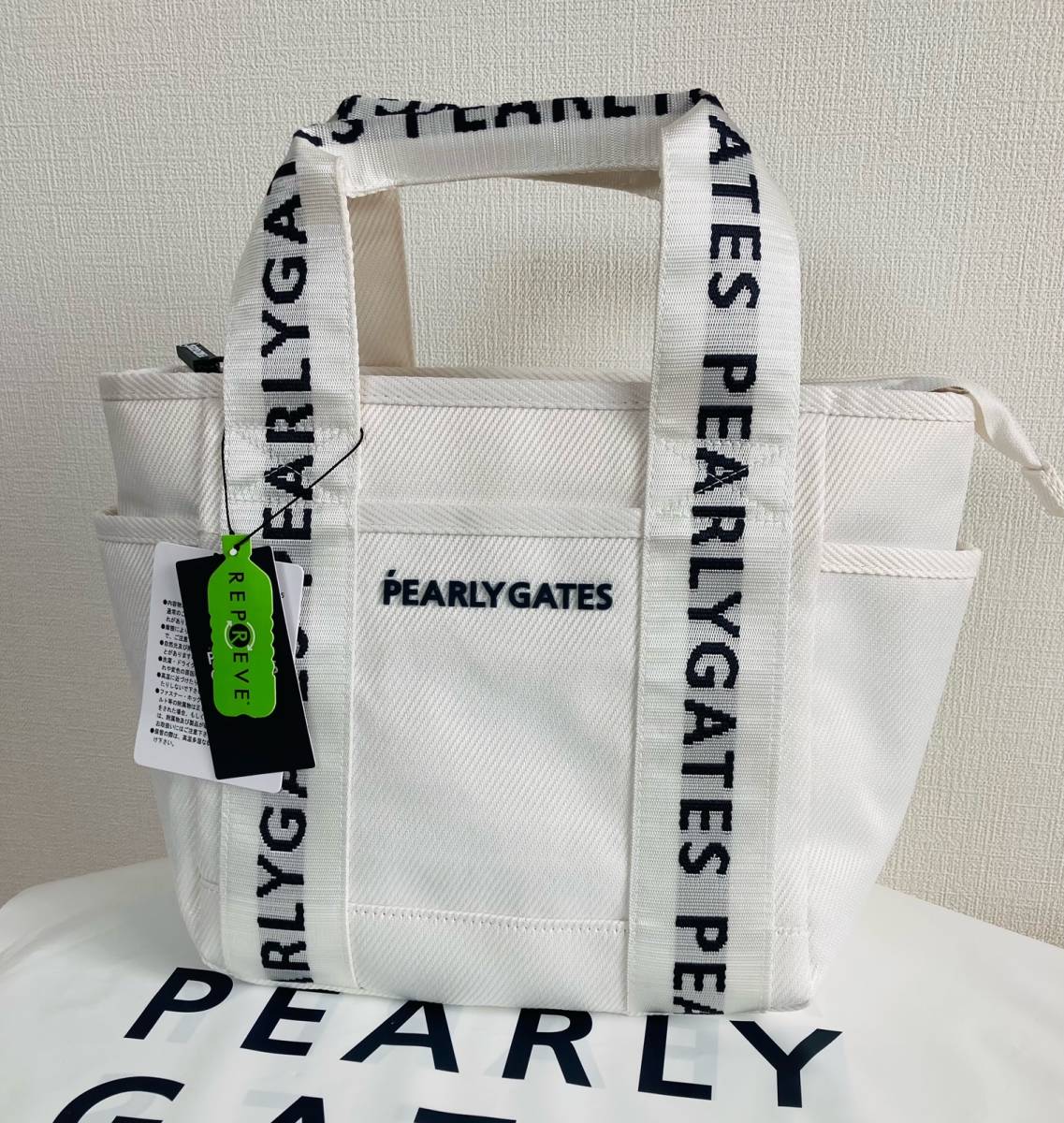 新品 PEARLY GATES 【定番】カートバッグ (UNISEX) 白 男女兼用モデル