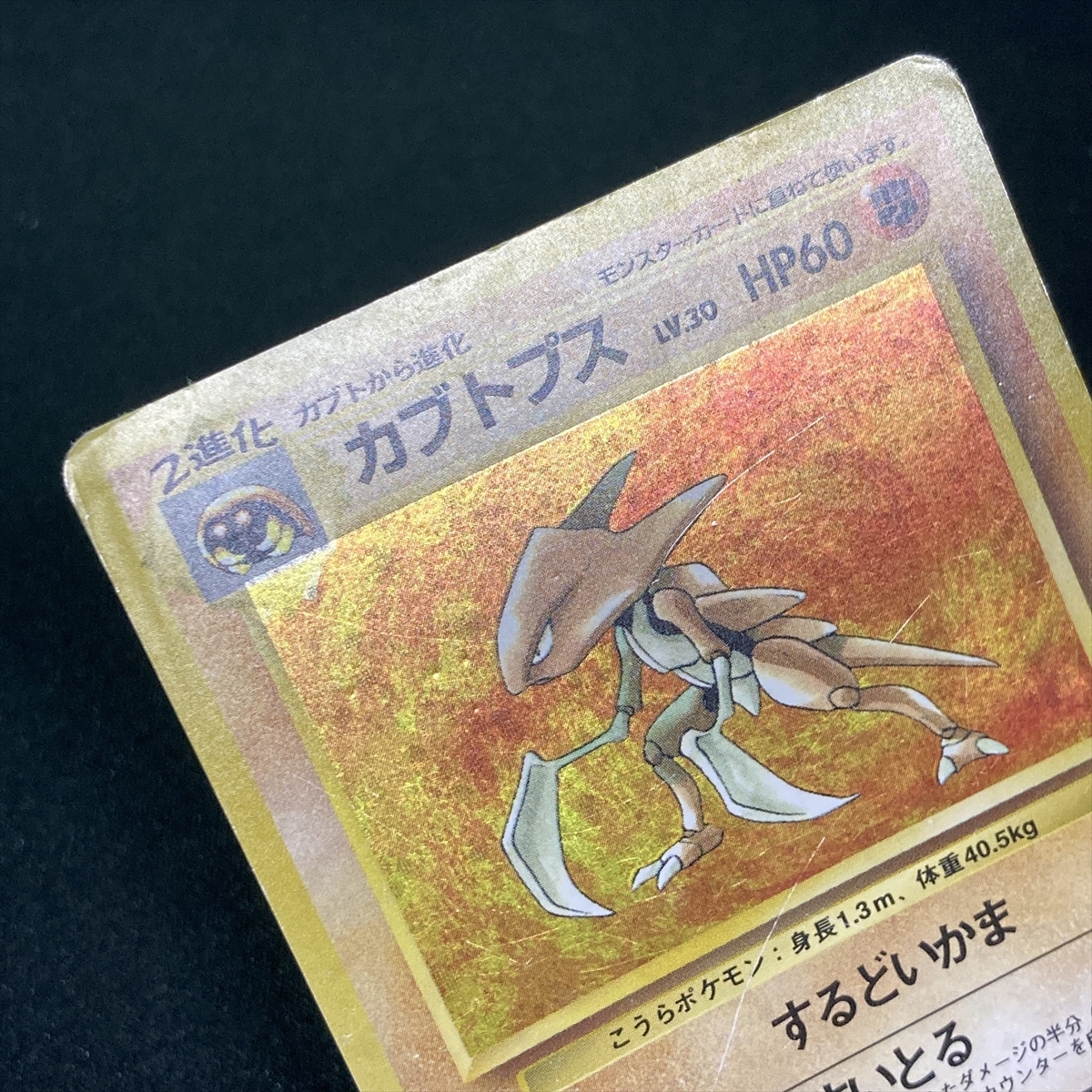 Kabutops Pokemon Card No.141 Holo Fossil Set Japanese ポケモン カード カブトプス ポケカ ホロ 旧裏面 210821-2_画像6