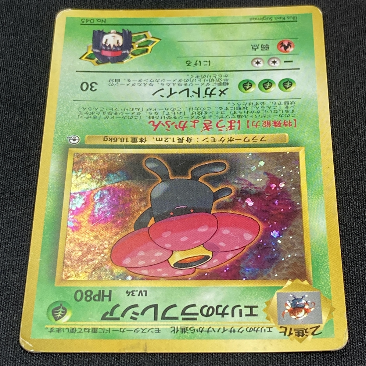 Erika's Vileplume No.045 Pokemon Card Gym Heroes Holo Japanese ポケモン カード エリカのラフレシア ポケカ ホロ 旧裏面 211017_画像4