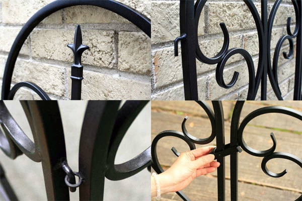  free shipping iron gate set ( black group ) garden fence divider gate (426)