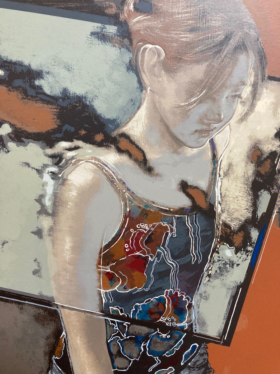 真作保証】柏本龍太「Sheis She Was」リトグラフ 美人画 直筆サイン