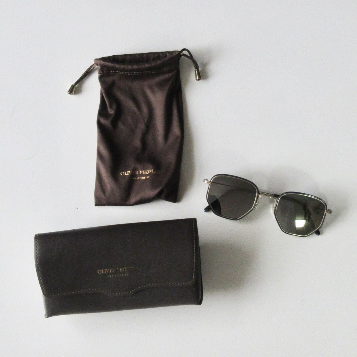 未使用 OLIVER PEOPLES オリバーピープルズ ALLAND ヘキサゴンフレームサングラス 偏光サングラス 1920年代ビンテージ復刻 ユニセックス_画像2