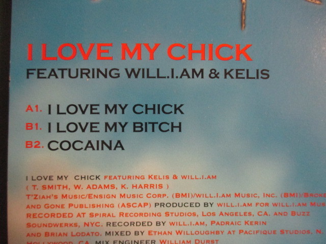 Busta Rhymes ： I Love My Chick F. Will.I.Am & Kelis 12'' c/w I Love My Bitch / Cocaina (( 落札5点で送料無料_画像3