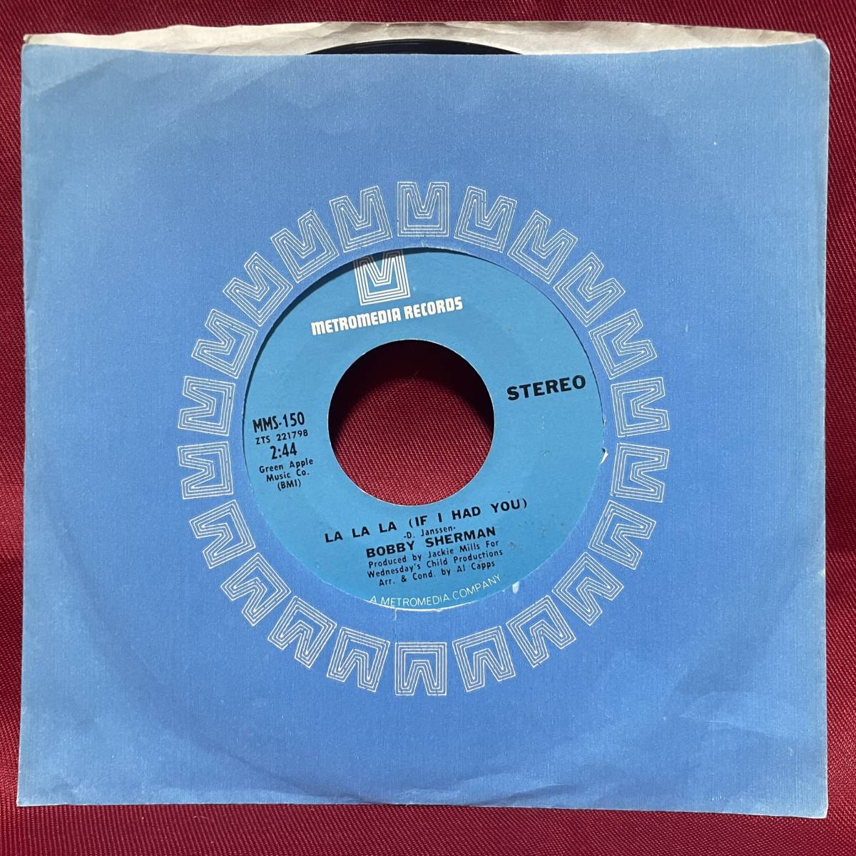 ◆USorg7”s!◆BOBBY SHERMAN◆LA LA LA(IF I HAD YOU)/TIME◆_画像3