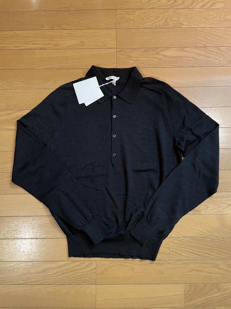 THE ROW ザロウ DYLAN LONG SLEEVE POLO チャコールグレー サイズM