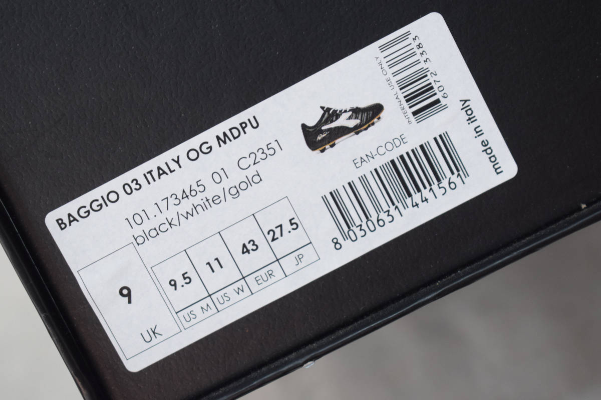 未使用品 限定 イタリア製 DIADORA BAGGIO 03 ITALY OG MD PU 未使用品 限定 イタリア製 DIADORA BAGGIO 03 ITALY OG MD PU