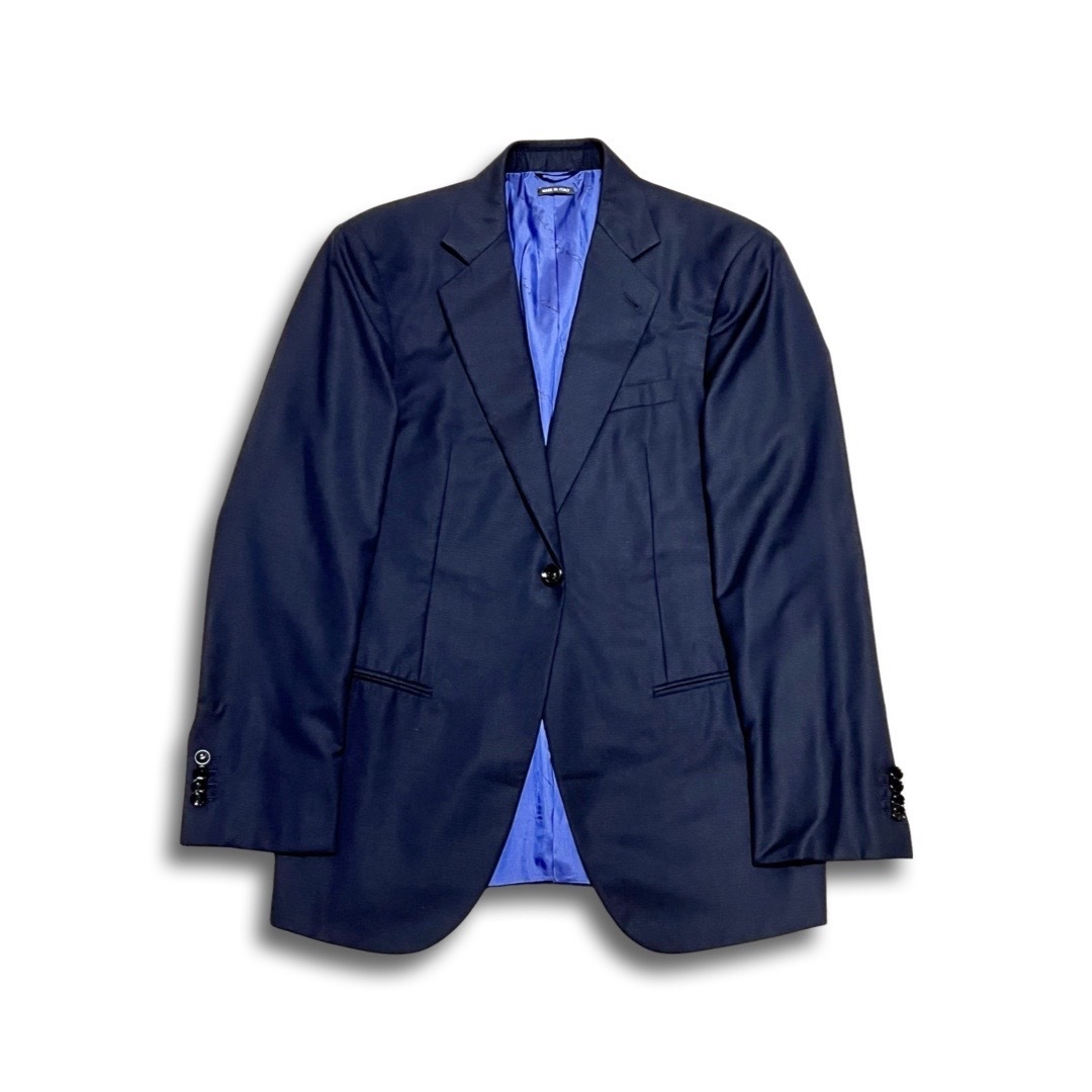 GIORGIO ARMANIjoru geo Armani 1B одиночный breast жакет костюм одноцветный темно-синий size 52 мужской шелк .0EGN10 0E775