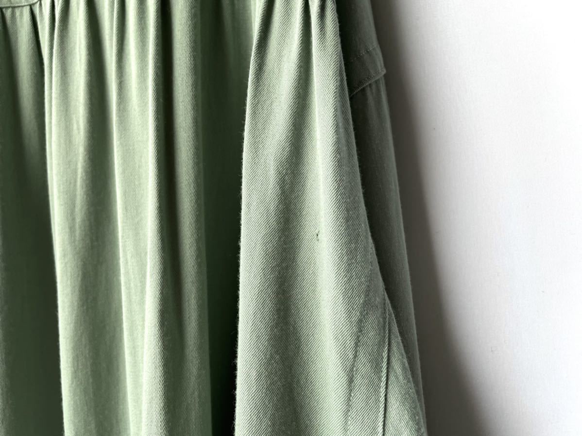 希少 40s vintage レーヨンギャバジンシャツ プルオーバーシャツ オープンカラーシャツ 青緑紺ネイビー 古着ビンテージ50s60s_画像10