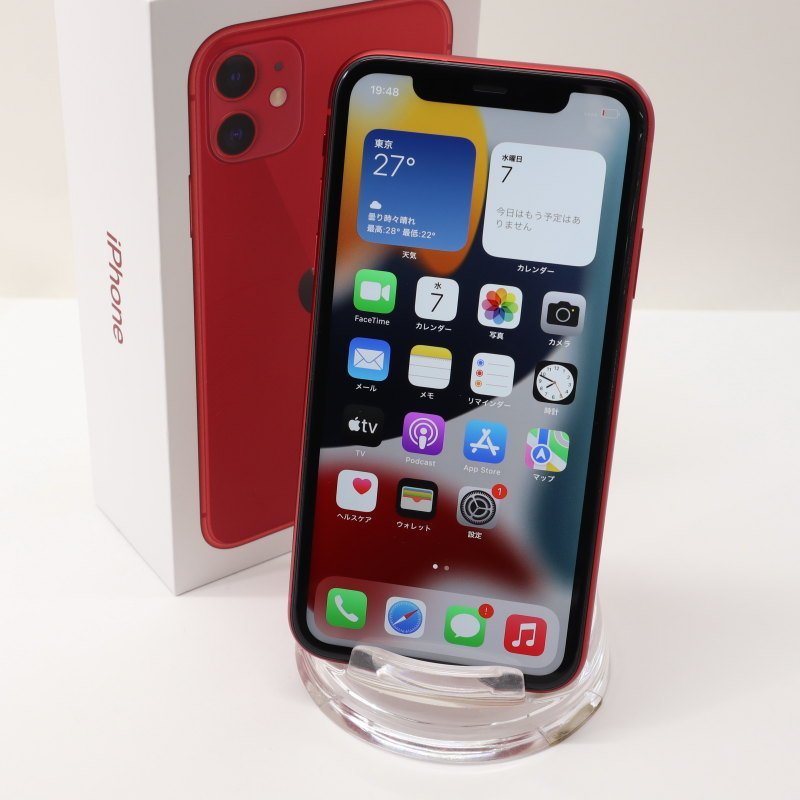 Apple iPhone11 64GB (PRODUCT)RED A2221 MWLV2J/A バッテリ85%□SIM