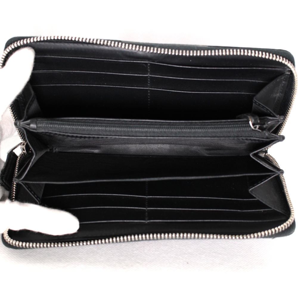 GUCCI/グッチ GGスプリーム シェリーライン 長財布 ブラック系