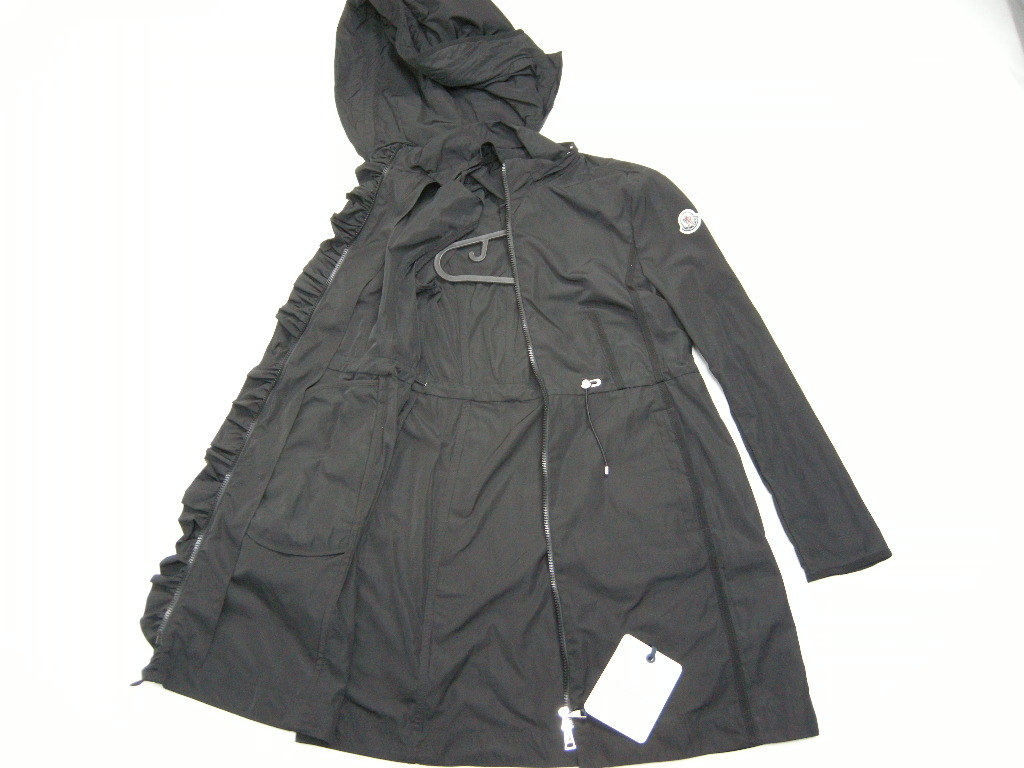 サイズ2(女性M-L相当)新品/モンクレール/OUTREMER/フリル付き ナイロンコート/スプリングコート/ナイロンジャケット/レディース/MONCLER/黒_画像2