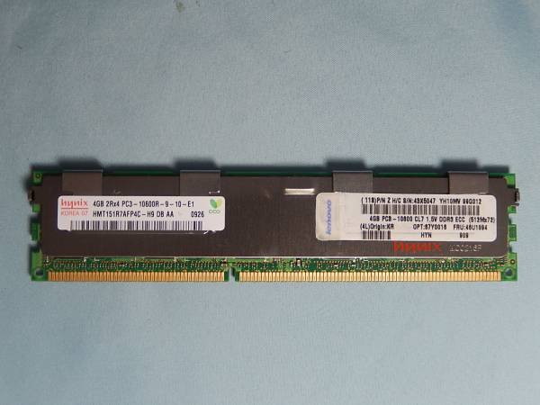 中古メモリ　hynix DDR3　PC3-10600R　4GB 管メ-0448_画像1