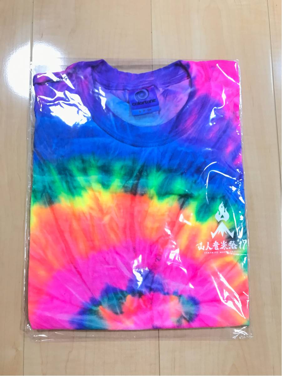 Paypayフリマ 山人音楽祭 17 オフィシャルグッズ 上州プライドタイダイ Tシャツ Neon Rainbow S 新品未使用