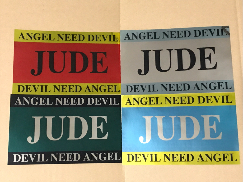 *... один JUDE * стикер наклейка * 4 шт. комплект * ANGEL NEED DEVIL * DEVIL NEED ANGEL *