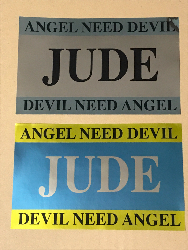 *... один JUDE * стикер наклейка * 4 шт. комплект * ANGEL NEED DEVIL * DEVIL NEED ANGEL *