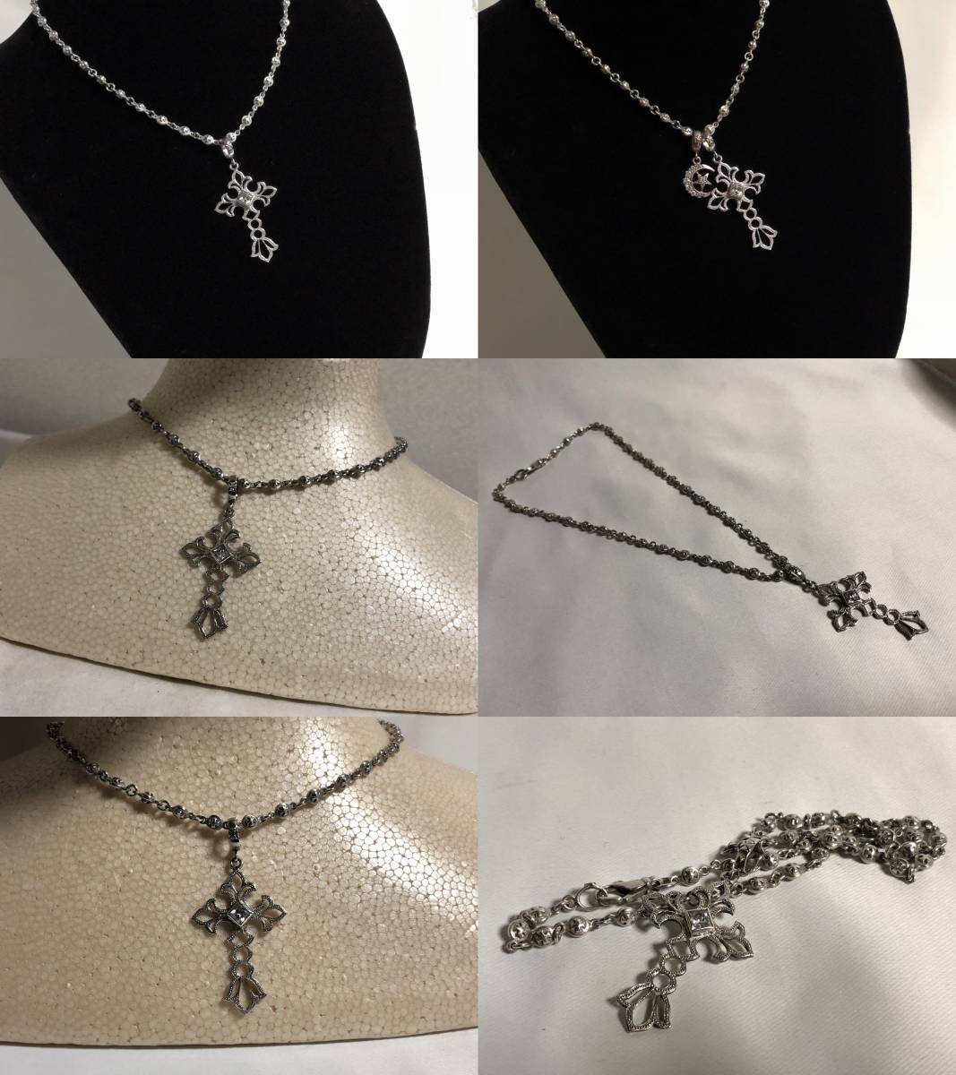  regular beautiful Loree Rodkin Loree Rodkin Mill gray open L size Cross × original gothic oval Cross chain necklace SET silver 925