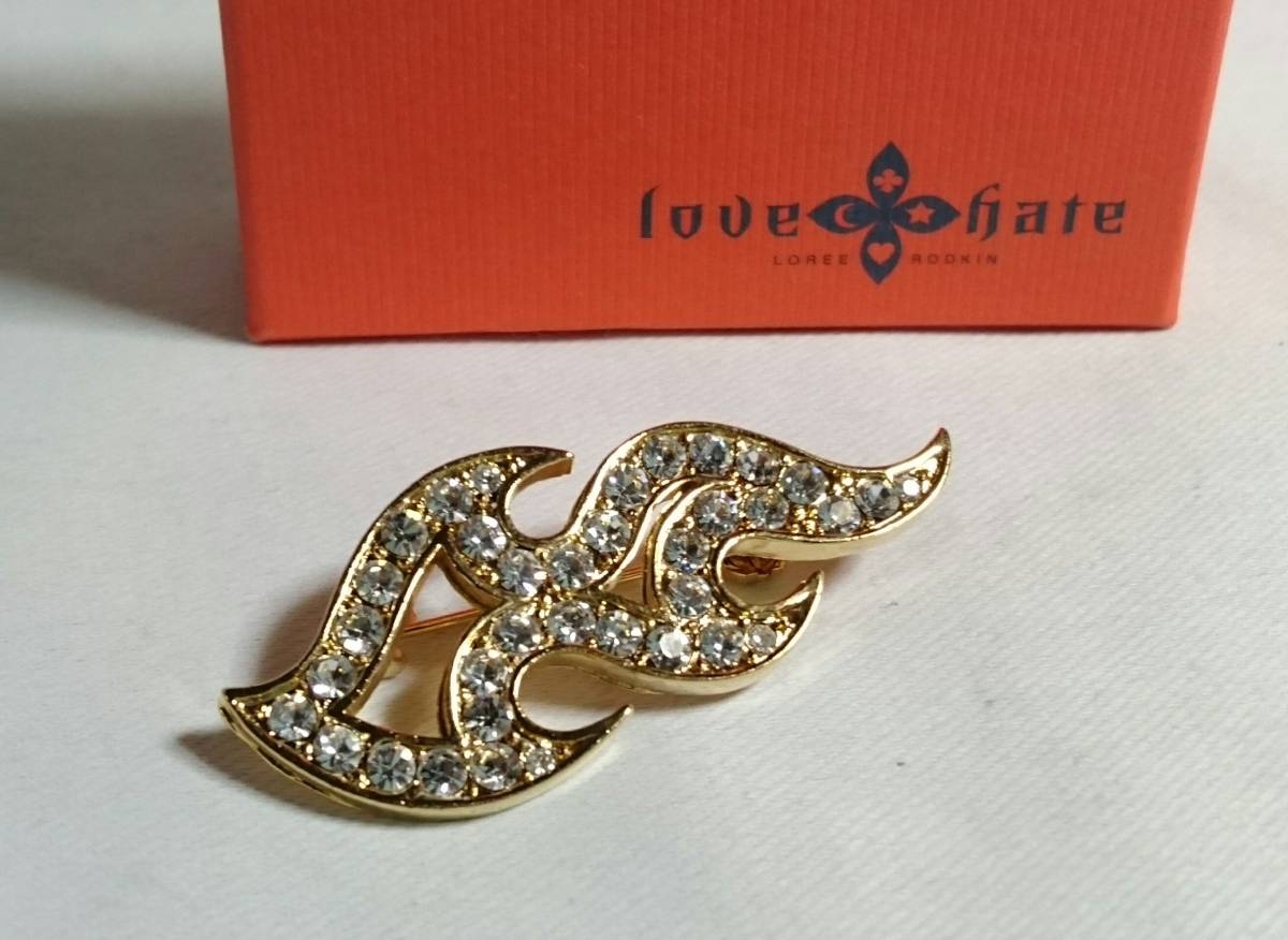  regular beautiful ultra rare love&hate Rav & partition to light Stone equipment ornament fire pattern brooch gold Gold flair line suit hat bag also 0