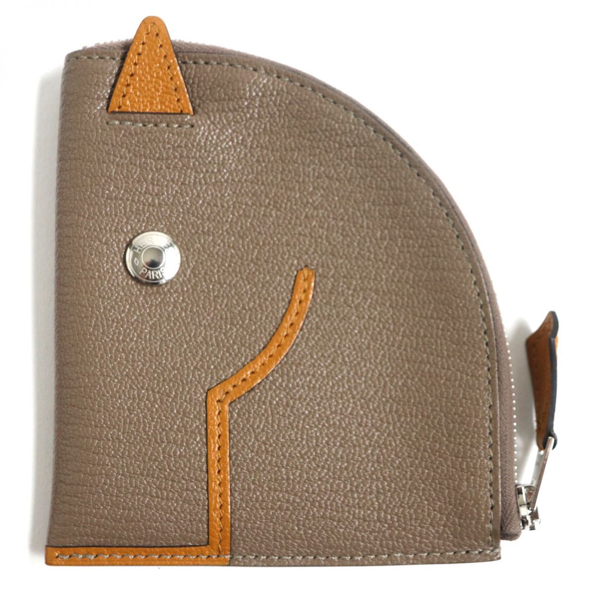 未使用品▽HERMES エルメス パドック シェブルミゾル レザー コイン