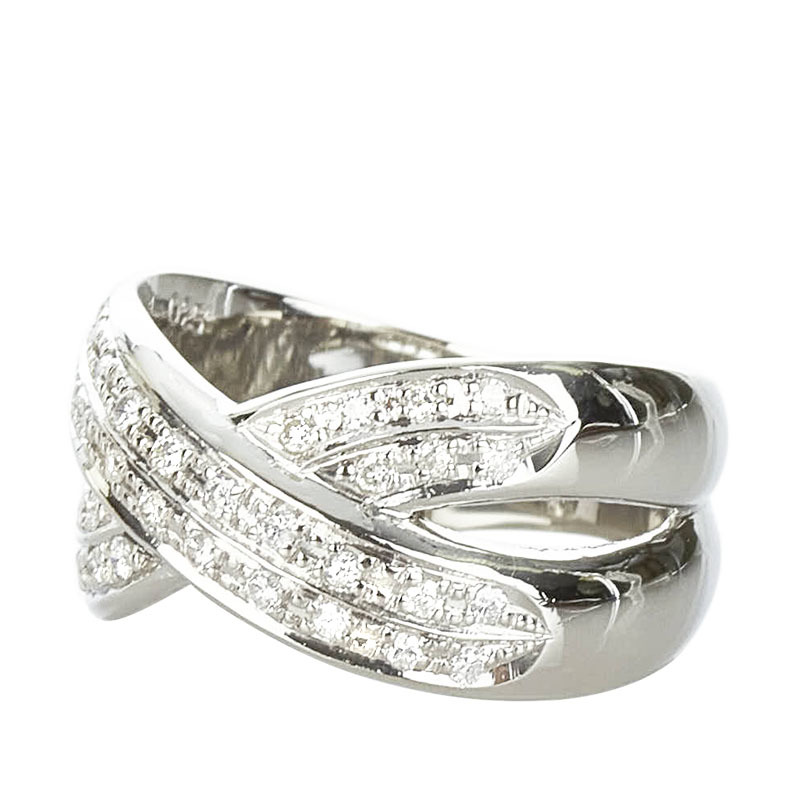 Pt900 プラチナ ダイヤ0.25ct クロスリング リング 指輪 レディース 12