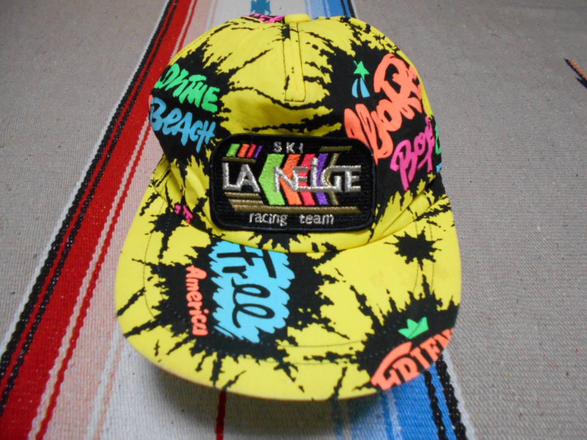 １９８０S LA NEIGE SKI RACING TEAM VINTAGE CAP スキー 耳あてキャップ スノーボード オリンピック 昭和レトロ SKATEBOARD SNOWBOARD BMX_画像2