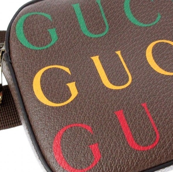 超美品 国内正規 GUCCI グッチ 100周年 限定 カーフ レザー(本革)ウエストバッグ ベルトバッグ ウエストポーチ ショルダー ブラウン adidas_画像3