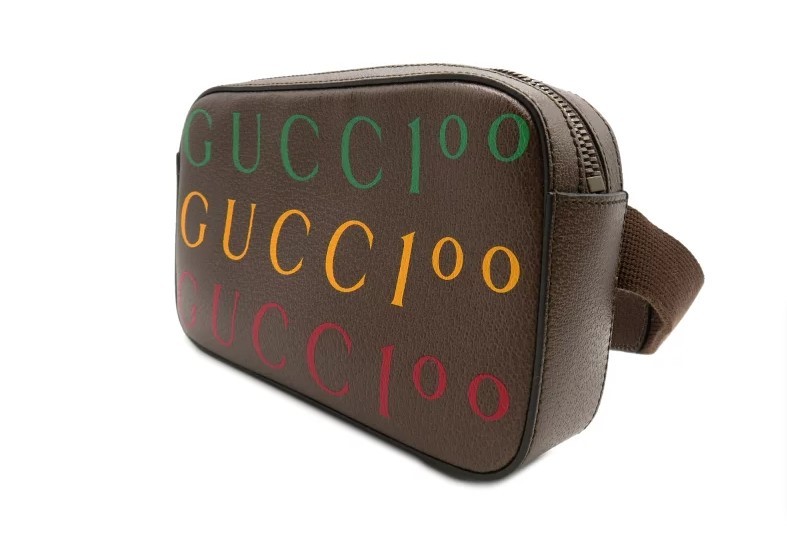 超美品 国内正規 GUCCI グッチ 100周年 限定 カーフ レザー(本革)ウエストバッグ ベルトバッグ ウエストポーチ ショルダー ブラウン adidas_画像2