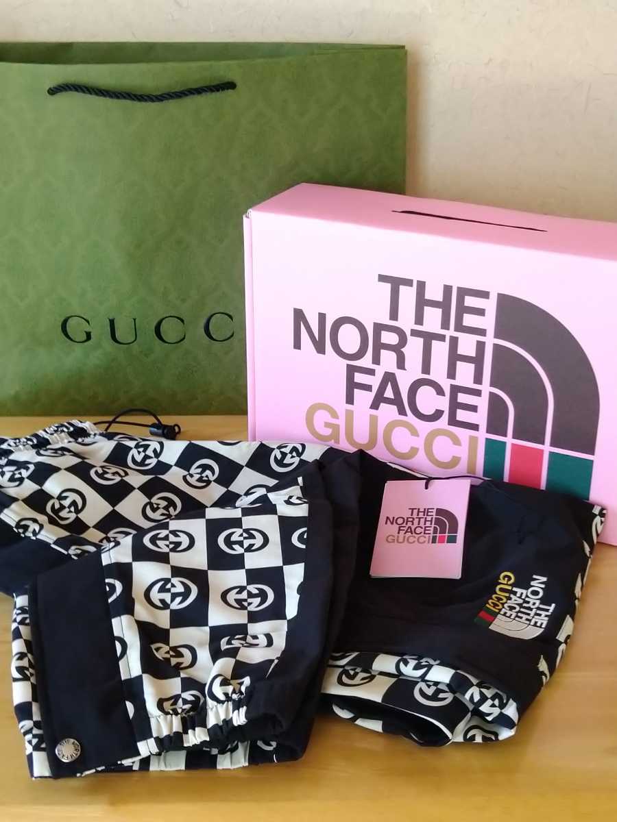  最終値下 新品未使用 付属品完備 GUCCI THE NORTH FACE グッチ ノースフェイス 軽量 インターロッキングG トラックパンツ ジャージ adidas_画像1