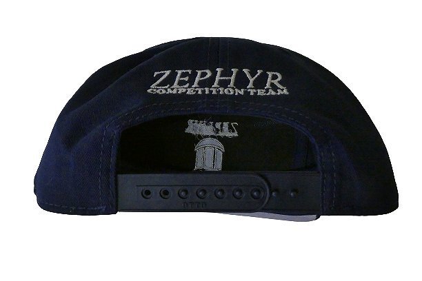 JB即決 ZEPHYR ICON 月光 ゼファー ロゴアイコン 刺繍 SNAPBACK CAP スナップバック キャップ NAVY 紺x銀 ネイビー/シルバー 新品_バックにZEPHYR COMPETITION TEAM刺繍入り