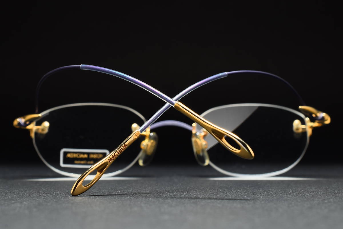  unused goods YOSHI MACHIDA Y-05 47-20 two-point oval titanium made glasses sunglasses frame rim less . none yosi inset da Machida . confidence 