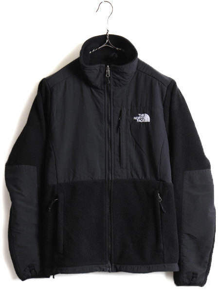 人気 黒 ■ ノースフェイス デナリ ジャケット ( レディース M ) 古着 The North Face DENALI フルジップ フリース ブルゾン ナイロン 切替