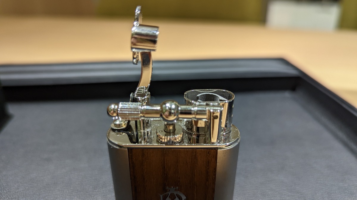 【APS 817】dunhill ダンヒル ガス ライター ターボ ライター ユニーク タイプ ウッド 柄 着火未確認 現状品 7
