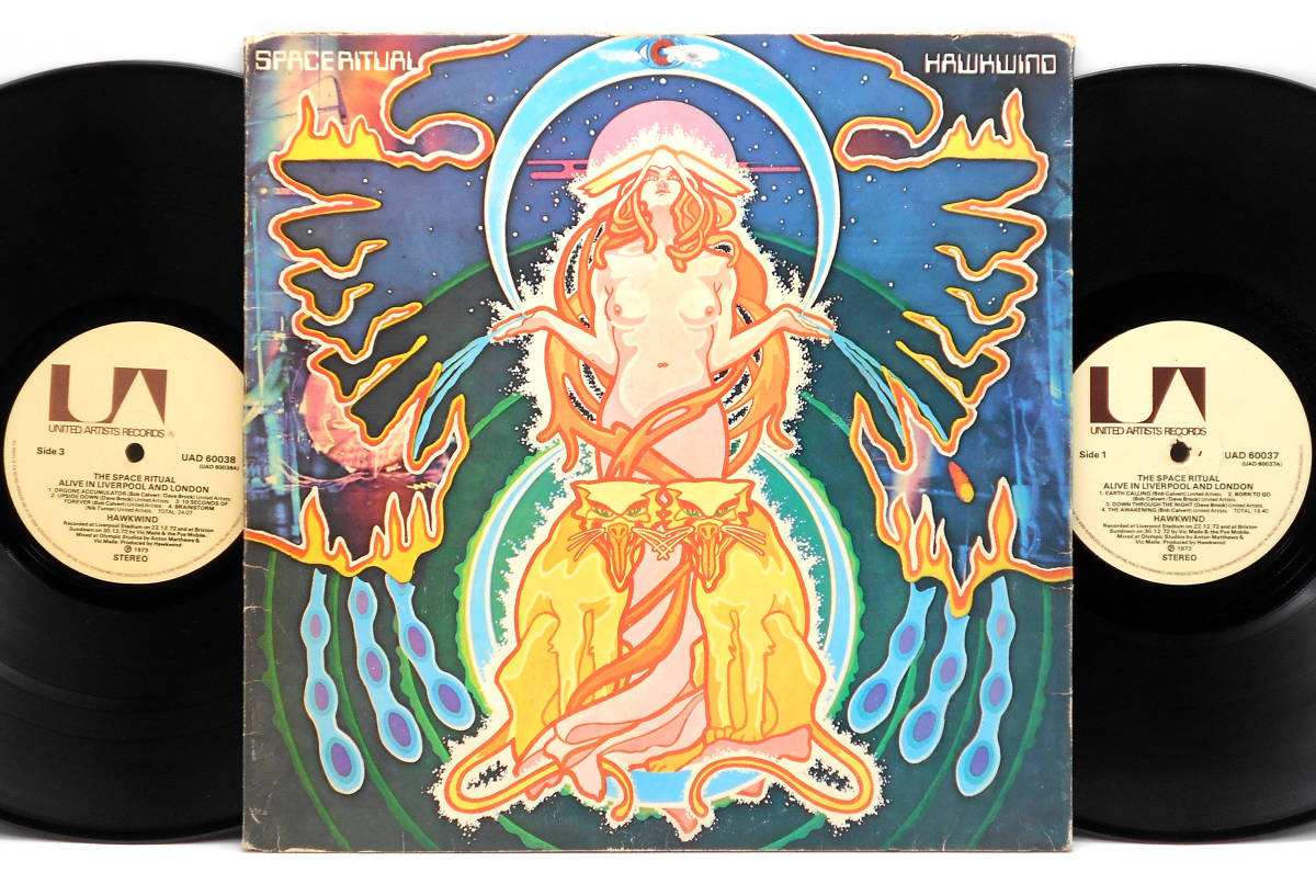 ★UK ORIG 2LP★HAWKWIND/Space Ritual 1973年 初回全マト2U 音圧凄 ポスターカバー PSYCHEDELIC SPACE ROCK 狂気ライヴ LEMMY(MOTORHEAD)_画像1