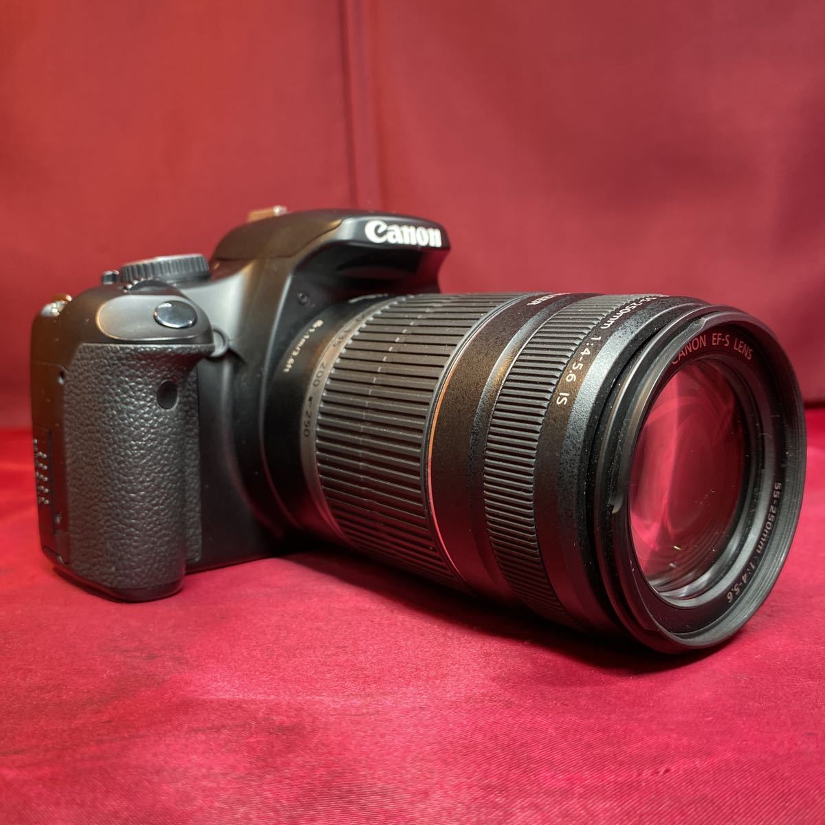 【YH-2569】通電確認済み Canon キヤノン EOS Kiss X2 デジタル一眼レフカメラ EF-S 55-250mm 1:4-5.6 IS レンズ/SLIK FL70 三脚セット