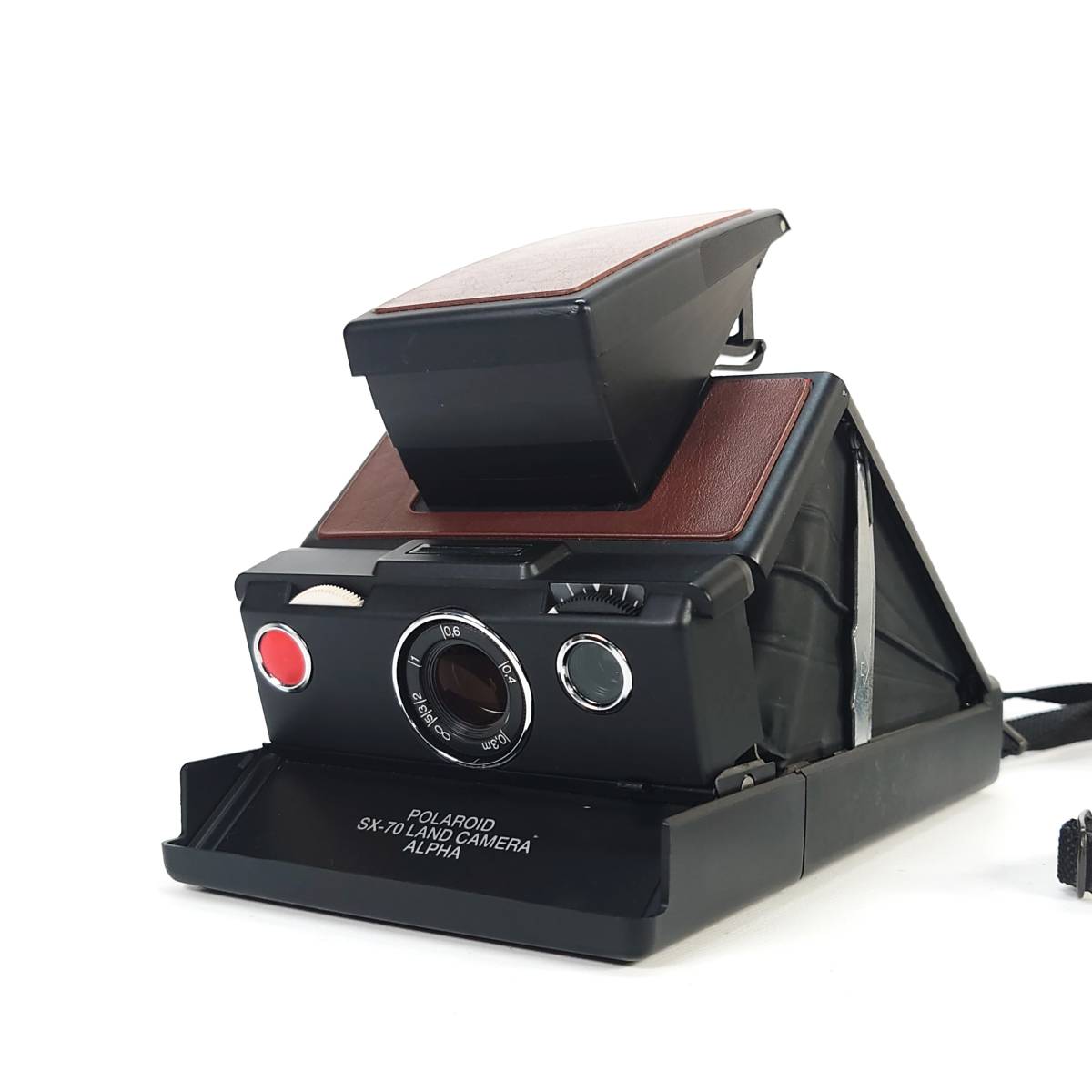 美品 動作品 POLAROID SX-70 LAND CAMERA ALPHA 1 黒x茶 ブラック