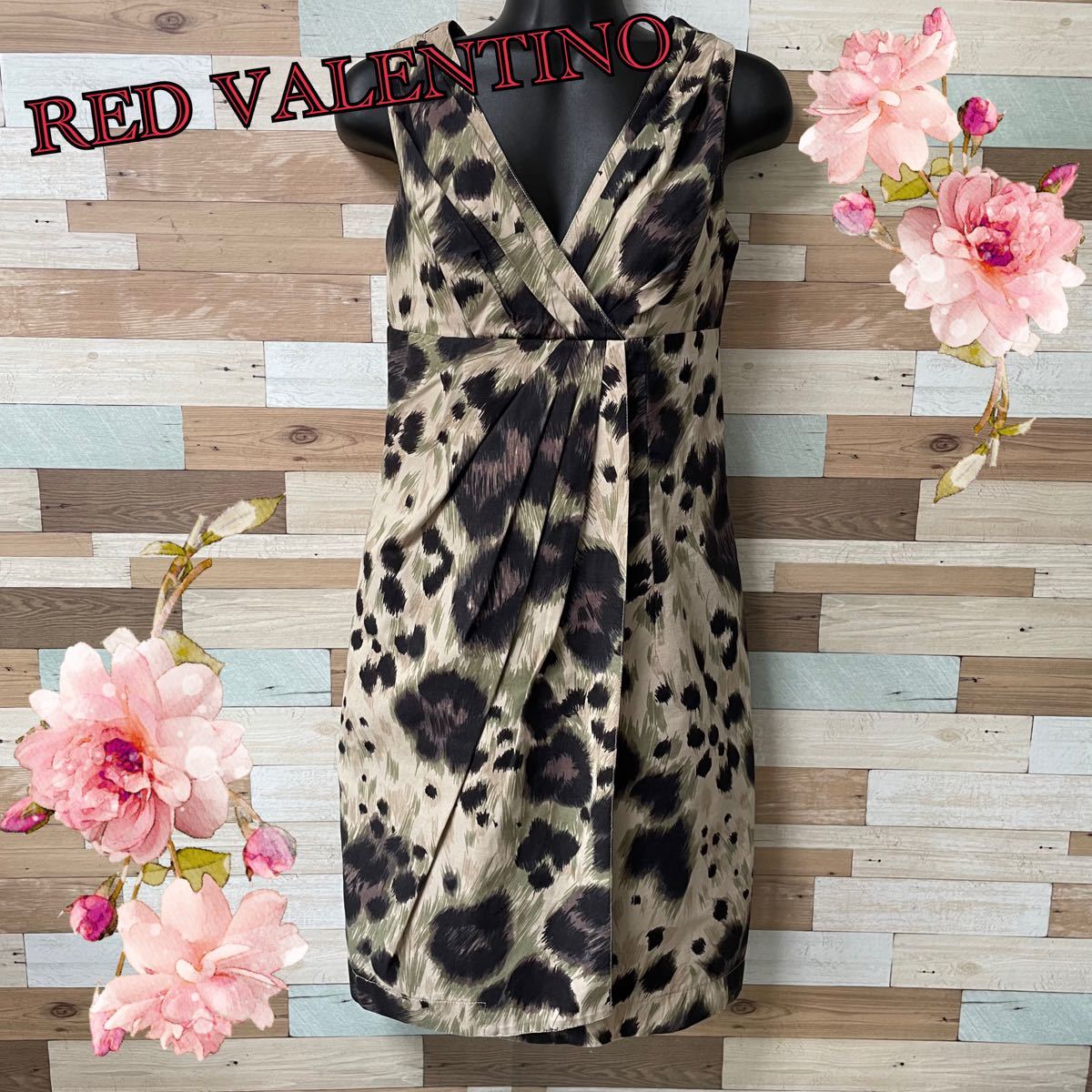 美品 RED VALENTINO ワンピース ミニ丈 レオパード柄-